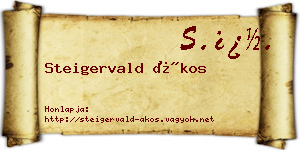 Steigervald Ákos névjegykártya